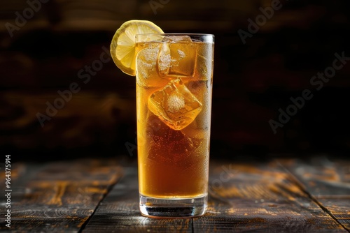 Alcoholic Long Island Iced Tea with Lemon