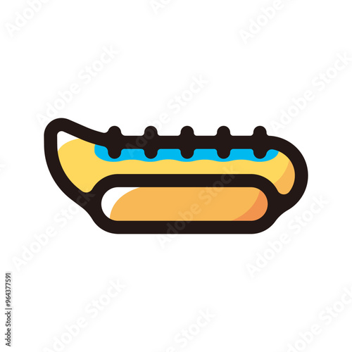 Banana boat outline icon for graphic design, apps and websites photo