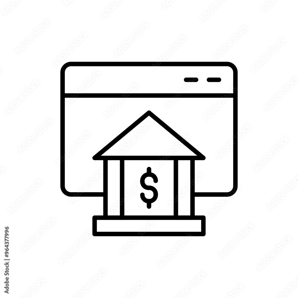 Online investment outline icons, minimalist vector illustration ,simple transparent graphic element .Isolated on white background Online investment outline icons, minimalist vector illustration ,simple transparent graphic element .Isolated on white background