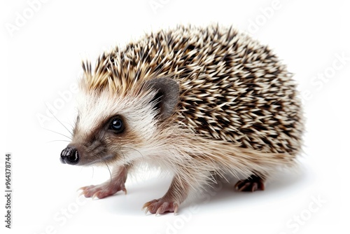 Lonely hedgehog on white background