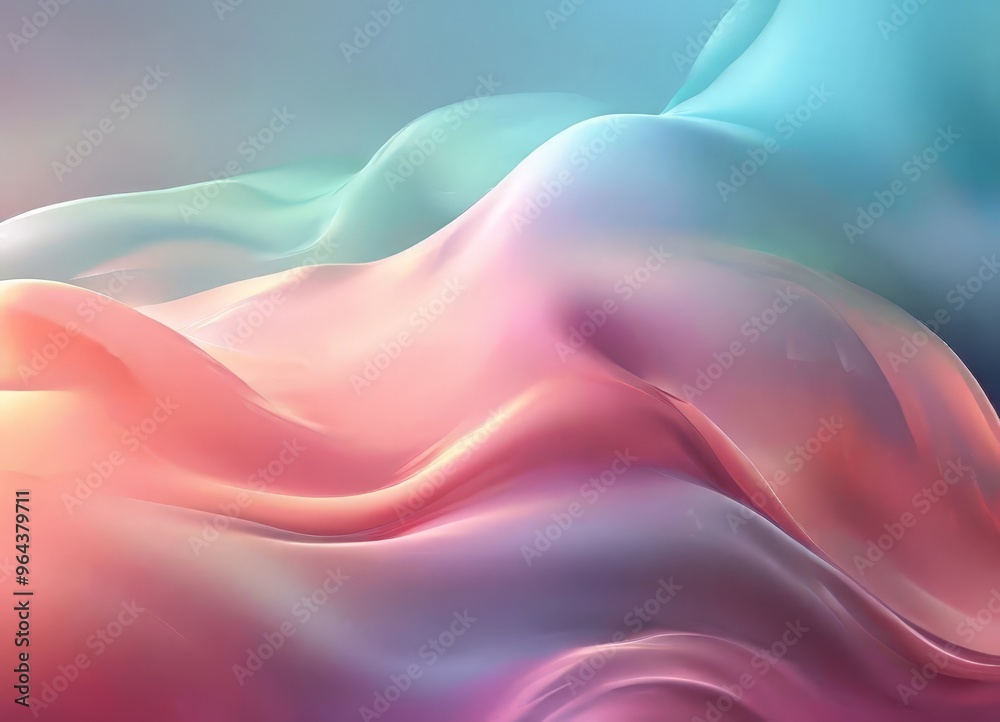 Obraz premium vibrant abstract composition of fluid, wave-like shapes in a gradient of pink, blue, and purple, creating a sense of movement and dynamism.