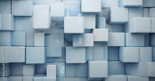 A a wall composed of numerous white cubes, creating a visually striking and abstract pattern. photo