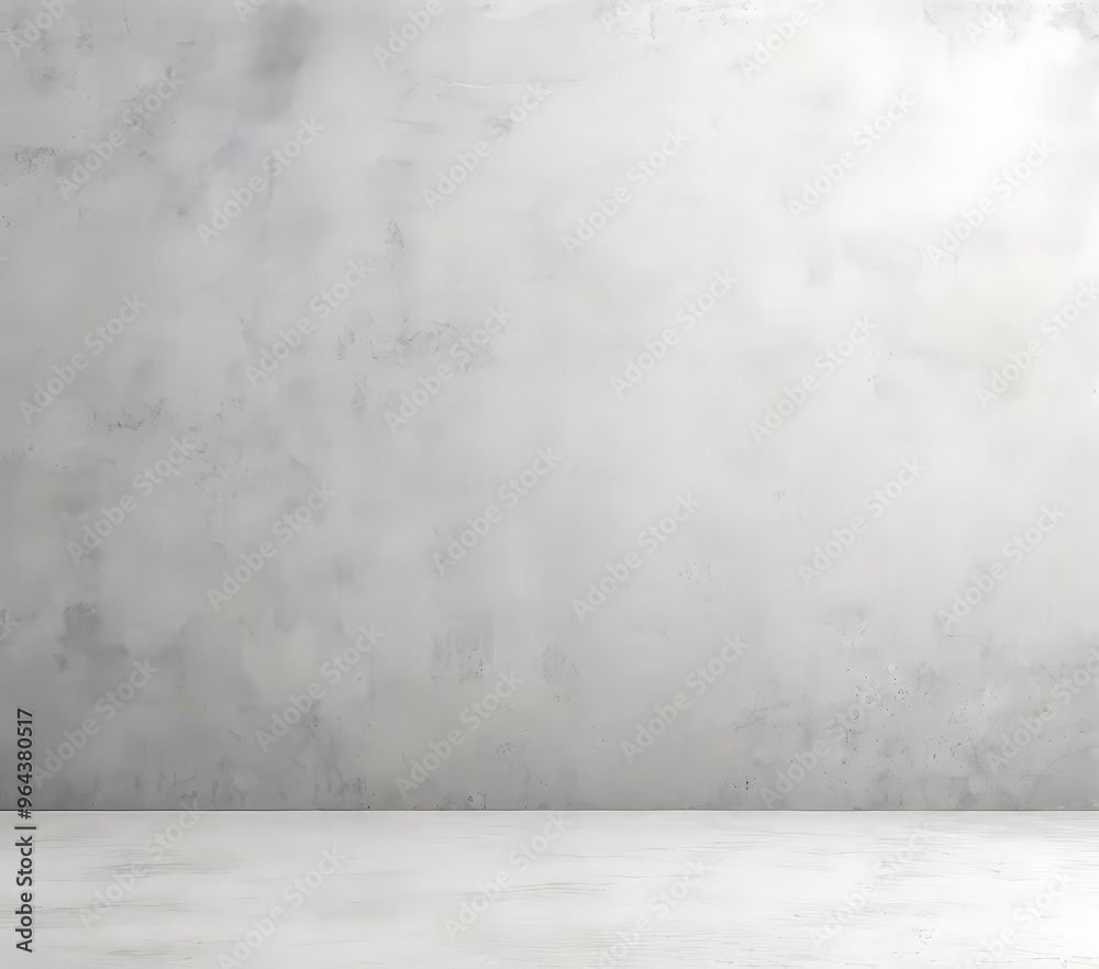 A plain, gray concrete wall with a flat, empty floor in the foreground. A plain, gray concrete wall with a flat, empty floor in the foreground.