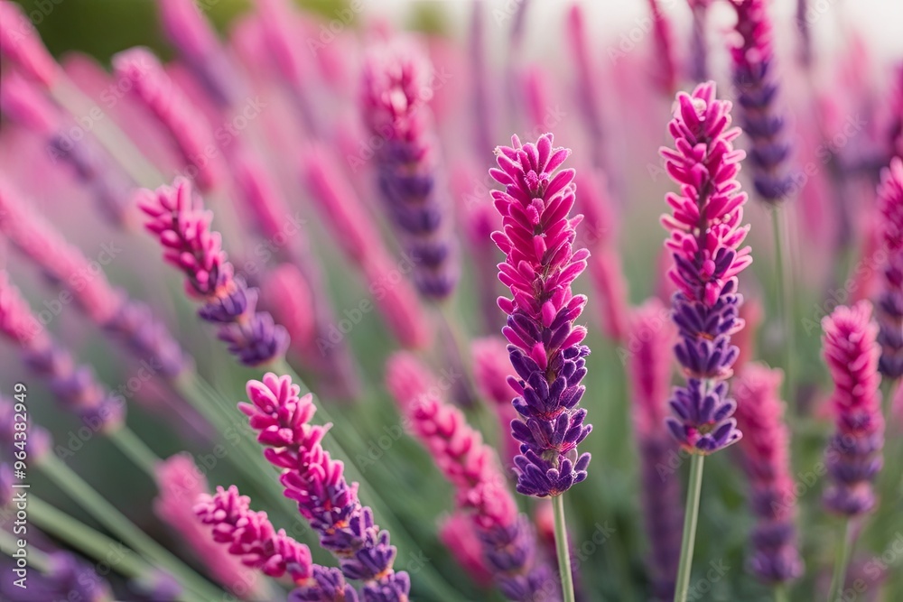 Isolated Single Pink Lavender Flower Stem on White Background Isolated Single Pink Lavender Flower Stem on White Background