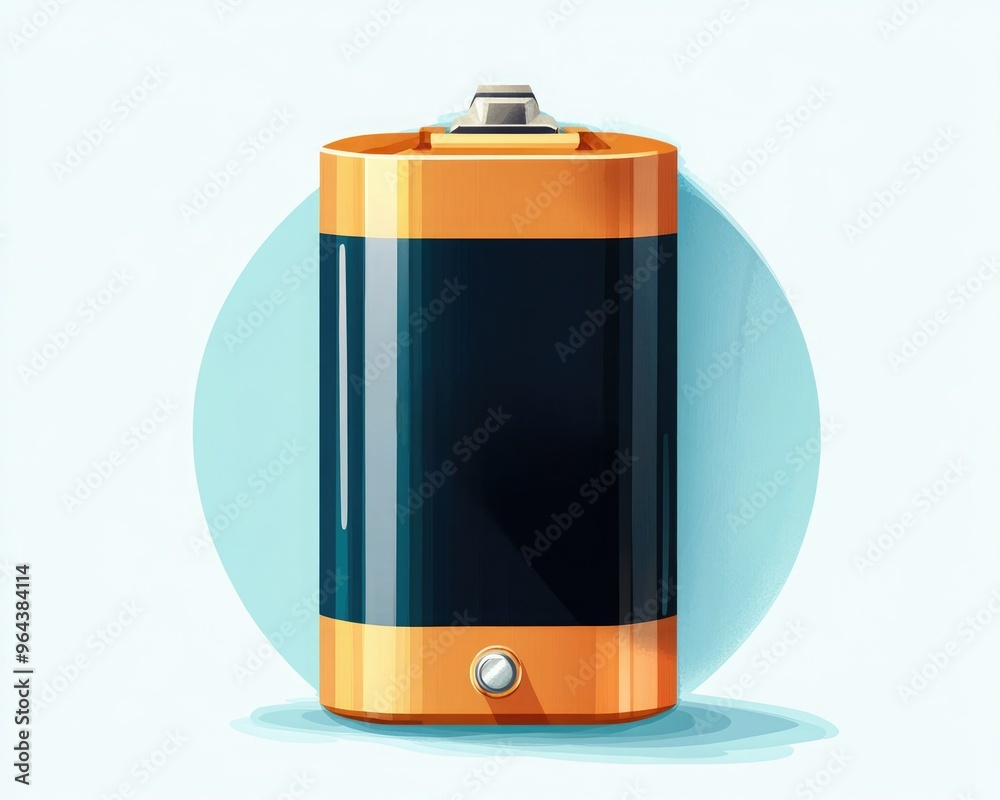 A close-up of a colorful battery, showcasing its design and details, ideal for energy and technology topics. A close-up of a colorful battery, showcasing its design and details, ideal for energy and technology topics.