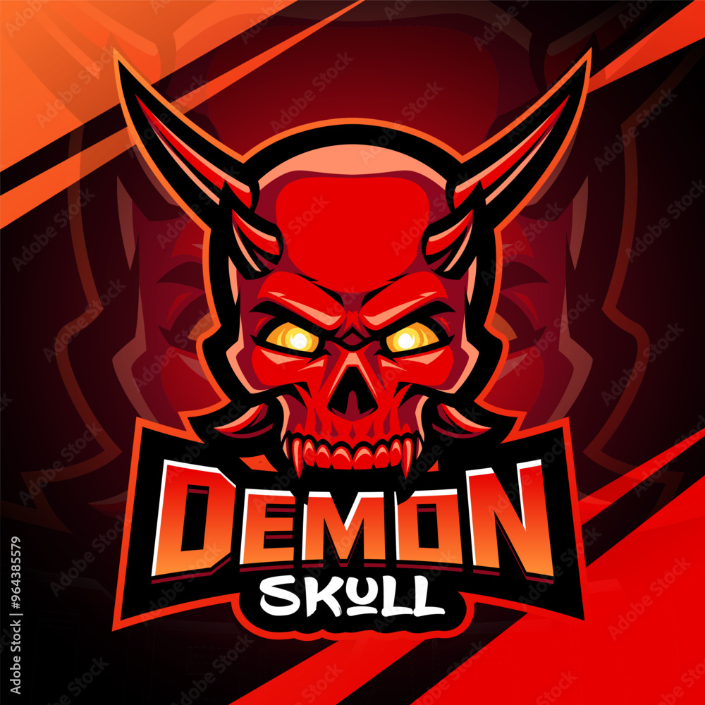 Demon skull esport mascot logo design Demon skull esport mascot logo design