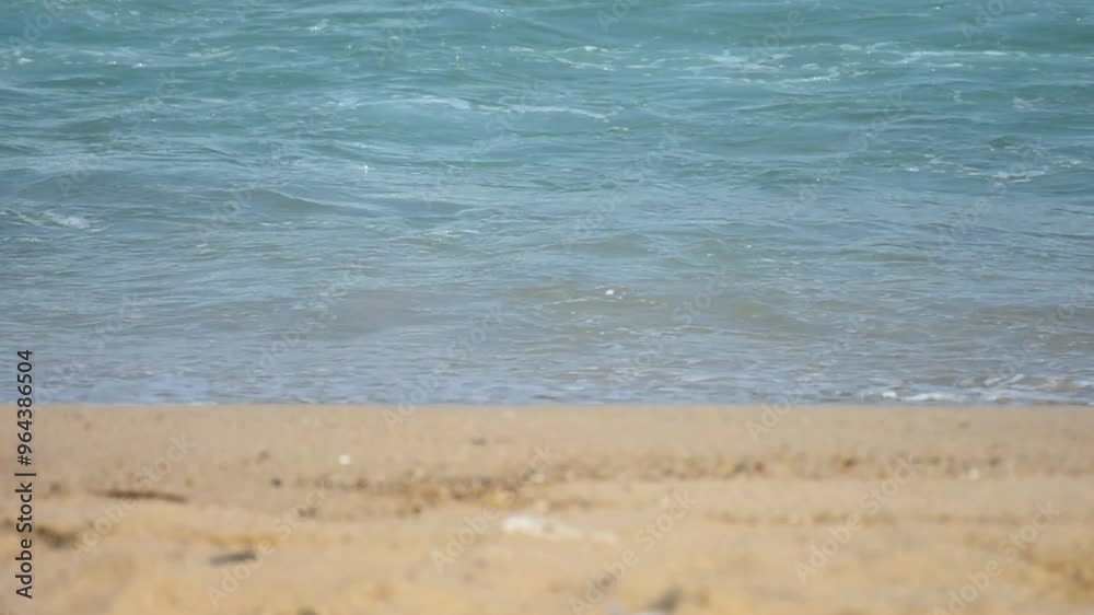 Waves on the beach. Mediterranean Sea vibes.