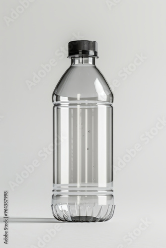 Plastic bottle with water isolated on white background