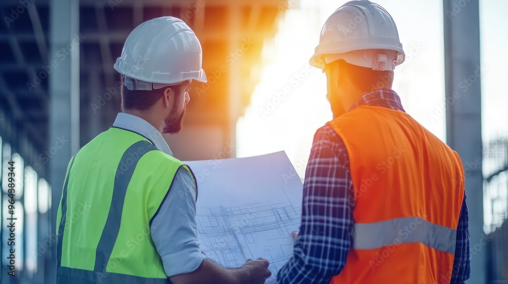 Construction Workers Reviewing Plans Construction Workers Reviewing Plans