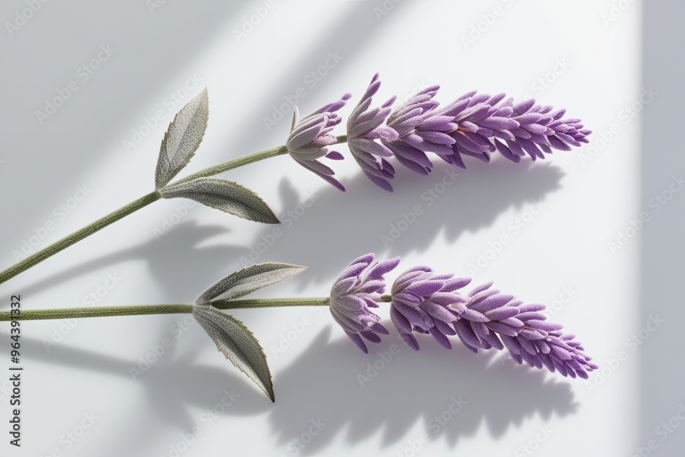 Delicate Purple Lavender Flowers with Velvety Petals and Narrow Leaves in Soft Natural Light on Transparent Background Delicate Purple Lavender Flowers with Velvety Petals and Narrow Leaves in Soft Natural Light on Transparent Background