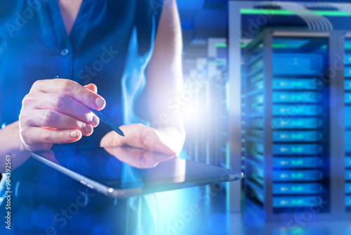 Big data analysis. Woman wi...
