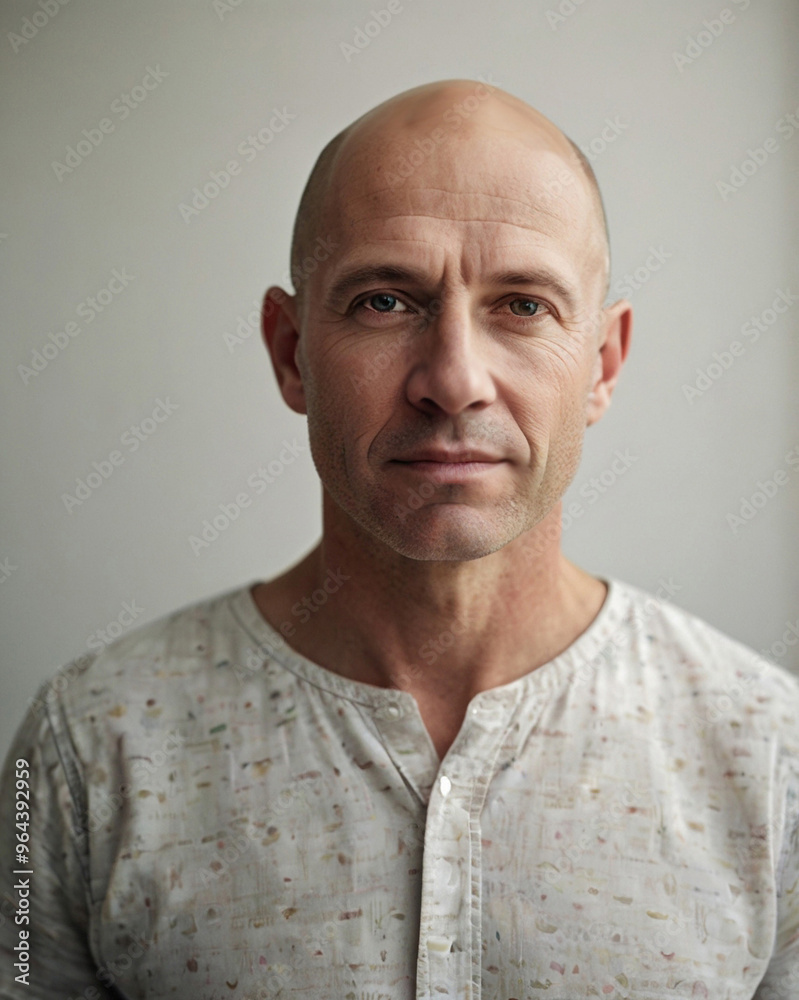 Bald Man on White Background Bald Man on White Background