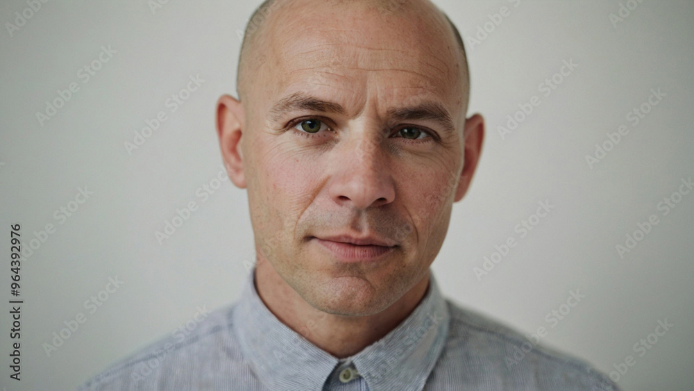 Obraz premium Bald Man on White Background