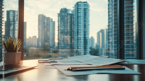 Office Desk with City View