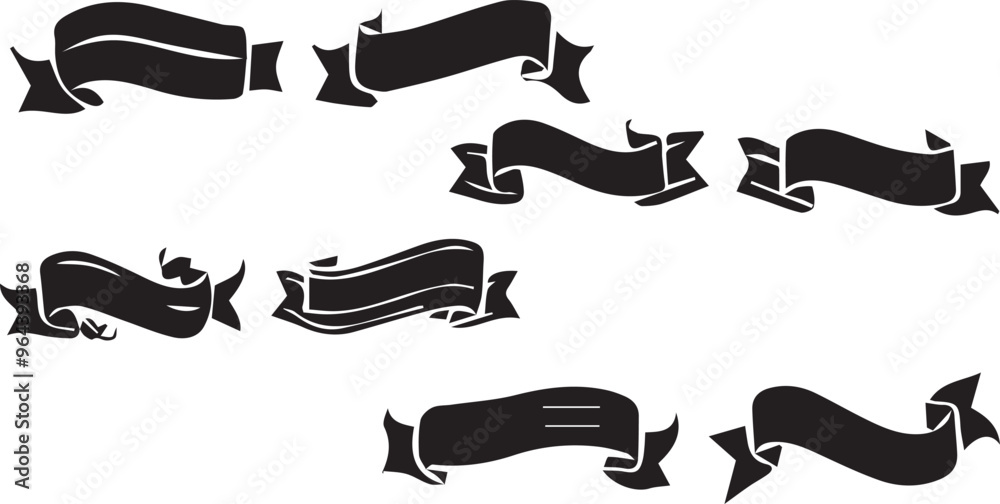 Ribbon Abstract Silhouette Vector Graphics Pack Ribbon Abstract Silhouette Vector Graphics Pack