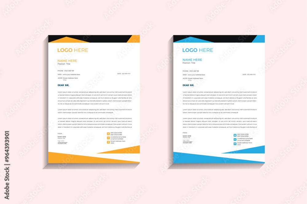Creative corporate letterhead template design Creative corporate letterhead template design