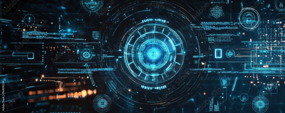 Futuristic mobile phone wallpaper featuring a digital interface with glowing blue neon lights and intricate circuit patterns Futuristic mobile phone wallpaper featuring a digital interface with glowing blue neon lights and intricate circuit patterns