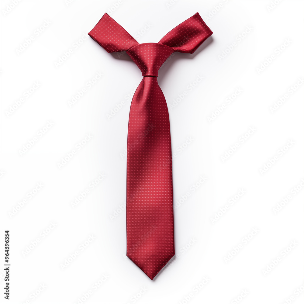 Red Tie with White Polka Dots Isolated on White Background Red Tie with White Polka Dots Isolated on White Background