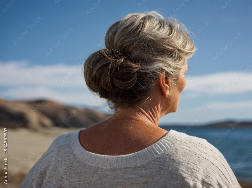 Fototapeta premium Grandmother's Journey: A View from Behind