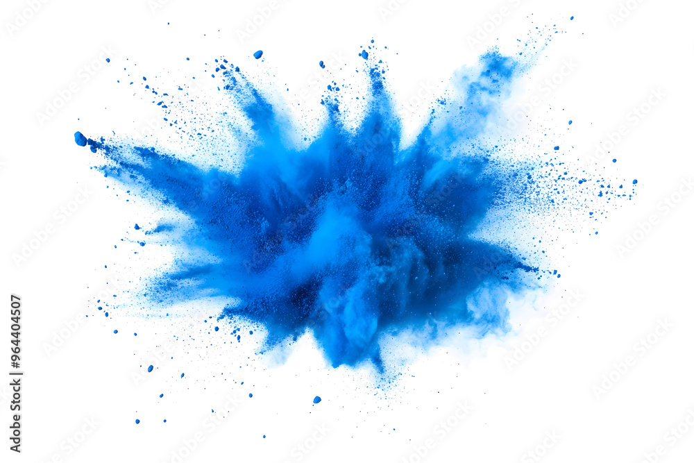 explosion of dry blue paints on a transparent background. cloud and paint particles. Holi paint explosion of dry blue paints on a transparent background. cloud and paint particles. Holi paint