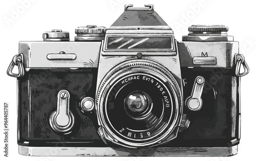 An isolated vector of a vintage camera.