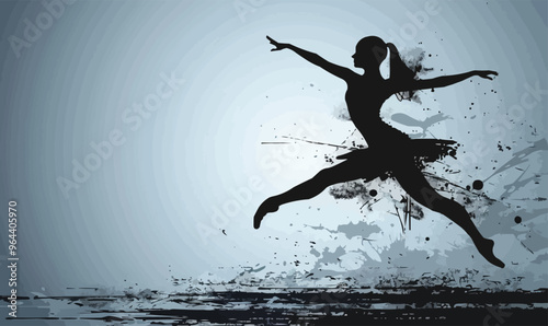 A silhouette vector of a ballerina dancing gracefully.