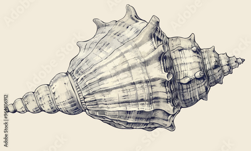 A linear vector of a seashell.
