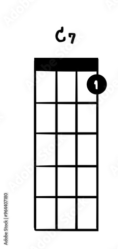 Ukulele chord C7 illustration photo