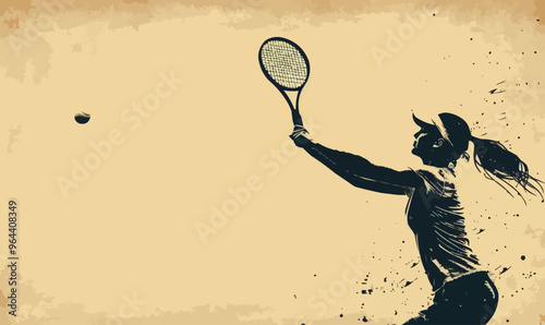 A silhouette vector of a person playing tennis.