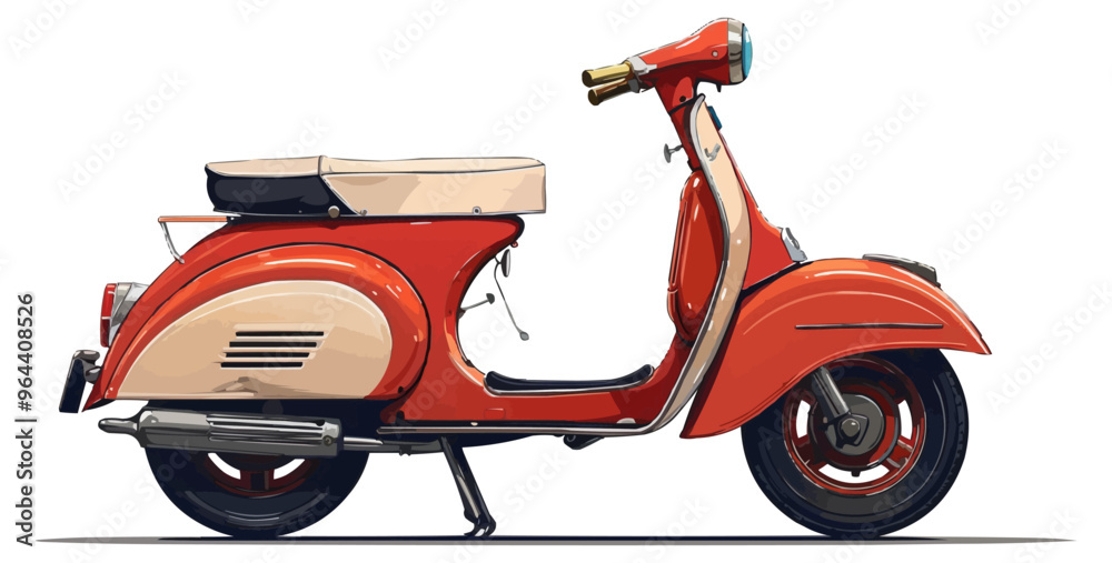 Obraz premium An isolated vector of a classic scooter.