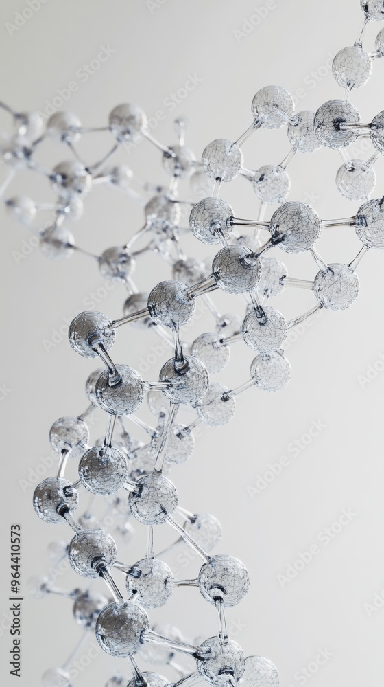 a DNA strand made of white spheres a DNA strand made of white spheres
