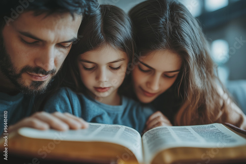 Family praying worship believe, Religion concept.	