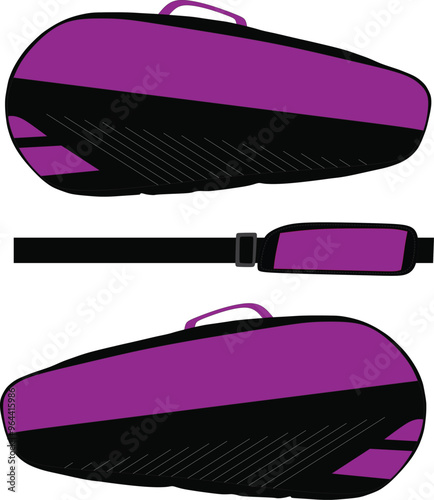 tennis Racket purple and black isolated mockup design