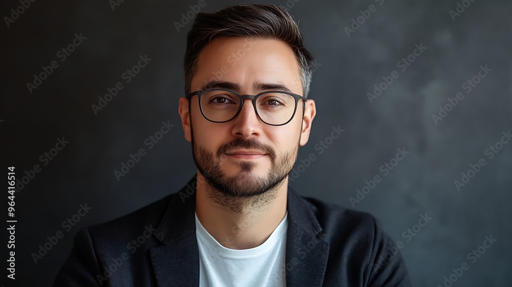 Portrait of a Young Man in Glasses Portrait of a Young Man in Glasses
