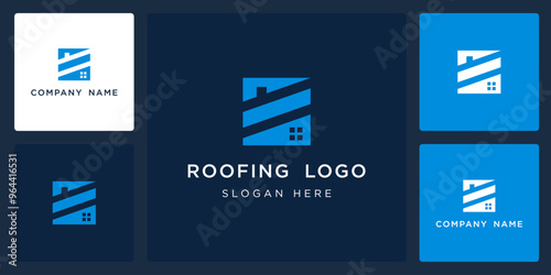 Bild auf Leinwand Vector of roofing logo and icon design template, can be used in various media ea