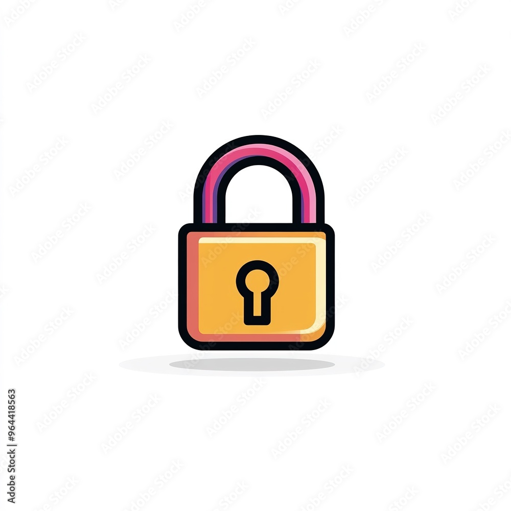 minimalistic lock icon on white background minimalistic lock icon on white background