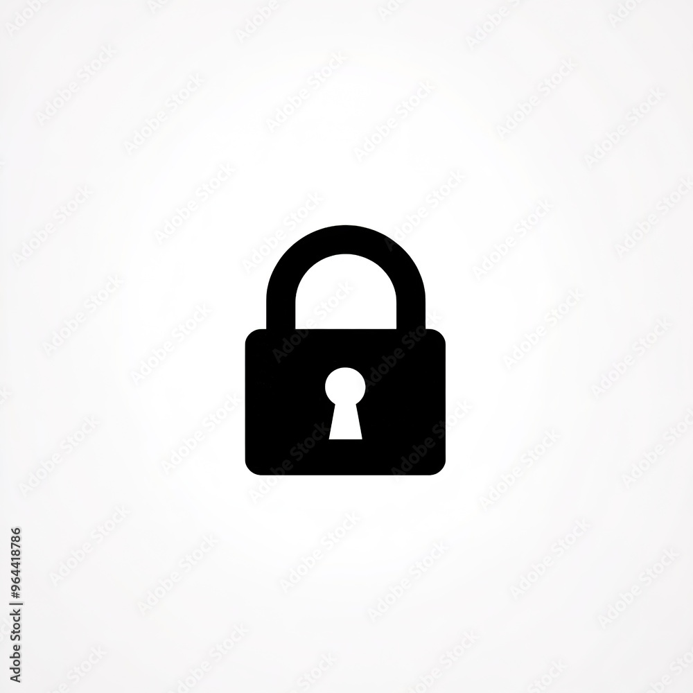 minimalistic lock icon on white background minimalistic lock icon on white background