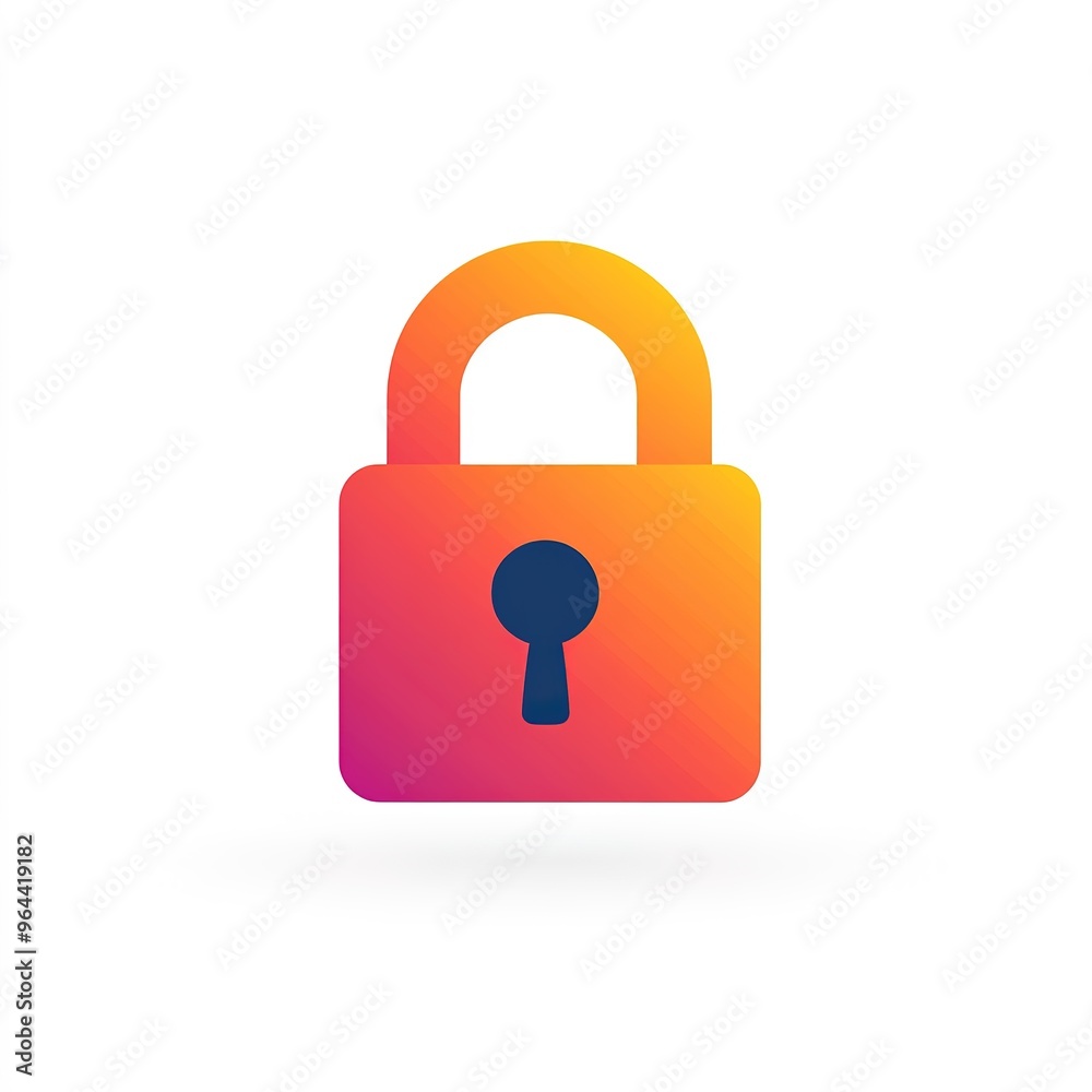 minimalistic lock icon on white background minimalistic lock icon on white background