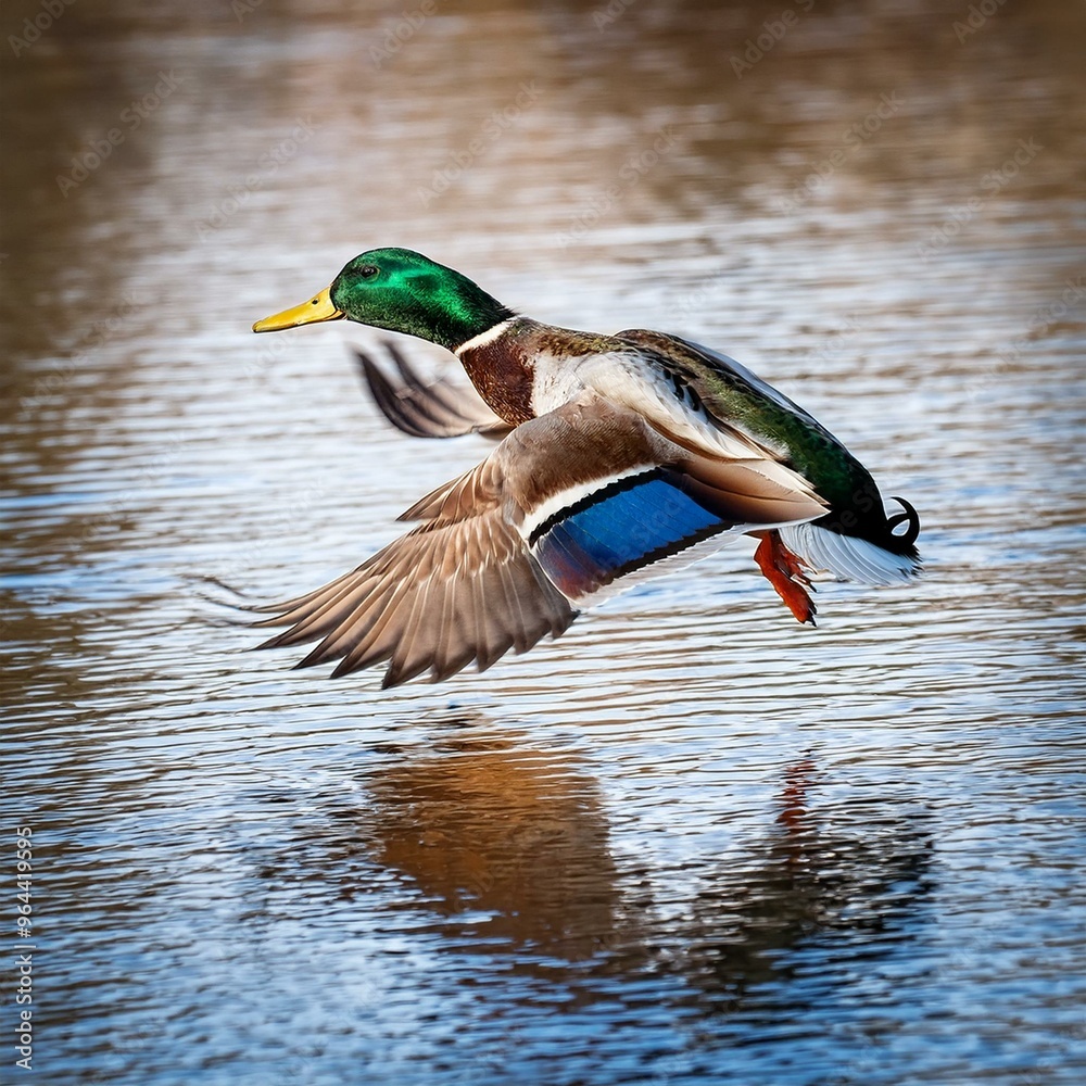 Obraz premium mallard wild duck scient. name Anas platyrhynchos bird animal, AI generated