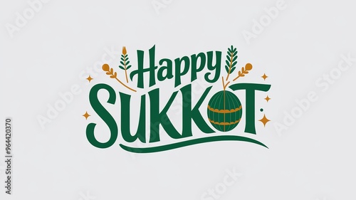 Sukkot festival background with decorative elements photo