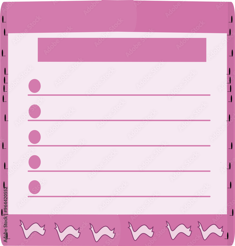 Memopad with pink tone frame illustration design Memopad with pink tone frame illustration design