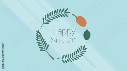 Sukkot festival background with decorative elements photo