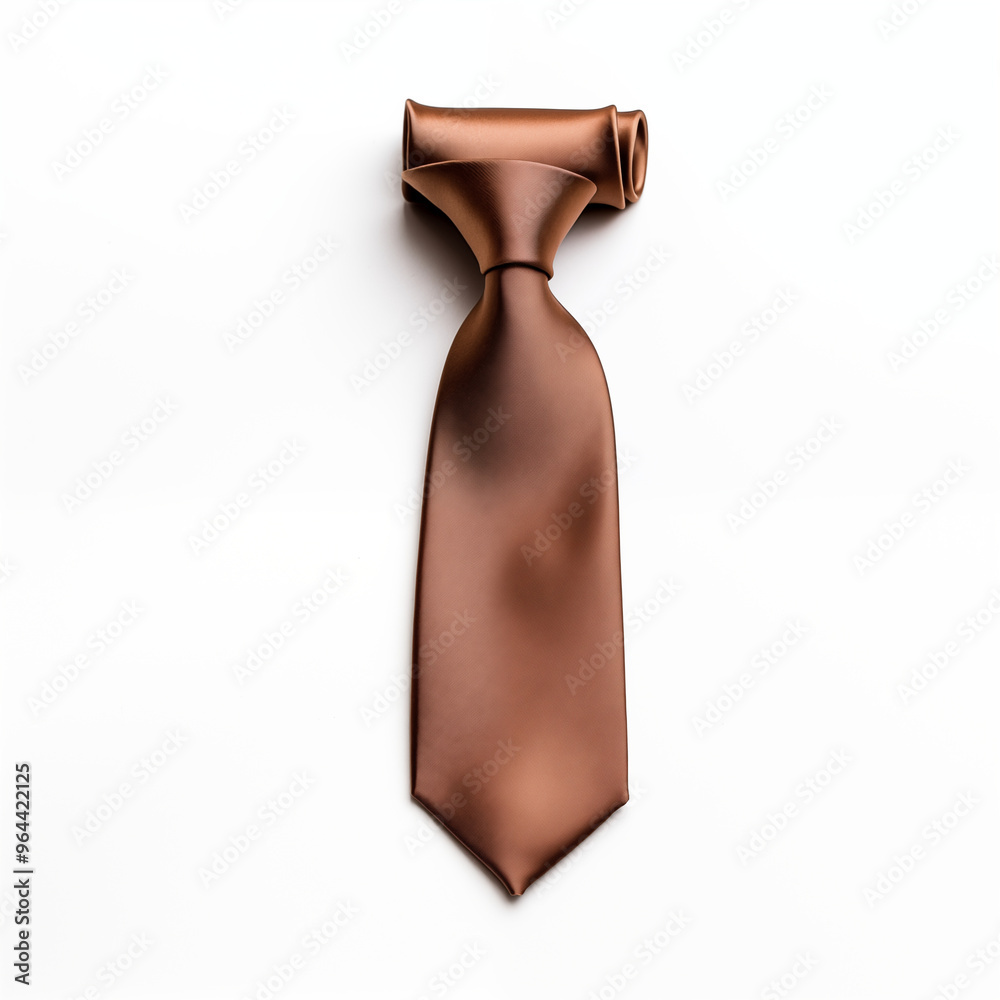 Brown Silk Tie Isolated on White Background Brown Silk Tie Isolated on White Background