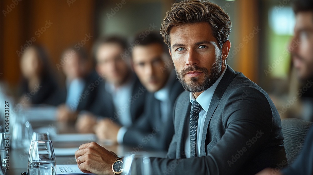 Professional Business Meeting with Focused Businessman in Modern Office Environment Professional Business Meeting with Focused Businessman in Modern Office Environment