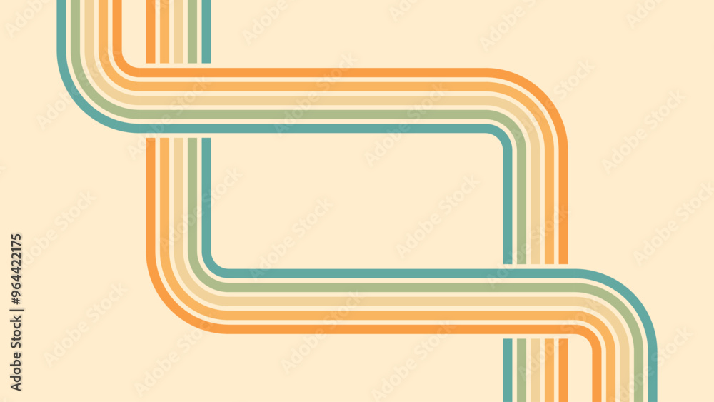 Abstract background of rainbow groovy Wavy Line design in 1970s Hippie Retro style. Vector pattern ready to use for cloth, textile, wrap and other. Abstract background of rainbow groovy Wavy Line design in 1970s Hippie Retro style. Vector pattern ready to use for cloth, textile, wrap and other.