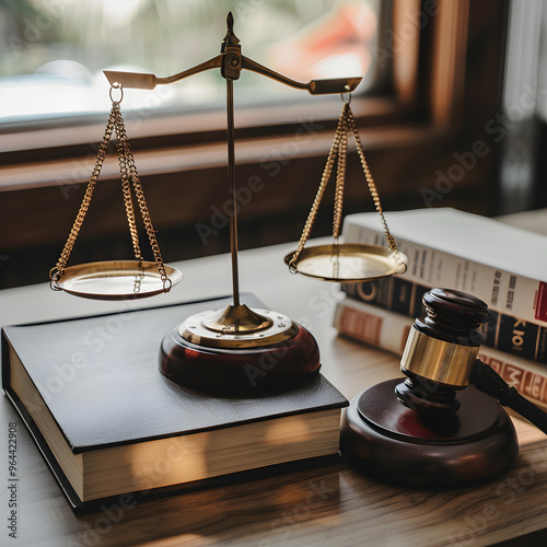 Scales law of justice concept and gavel .Legal proceedings court decision and  legal authority.