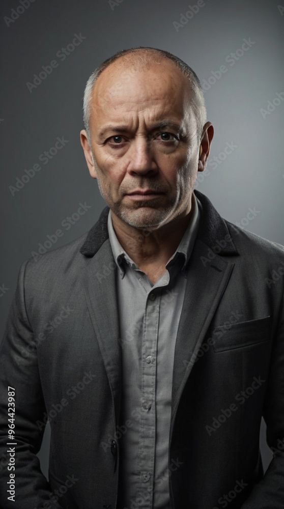 Obraz premium Brutal Man on a Gray Background