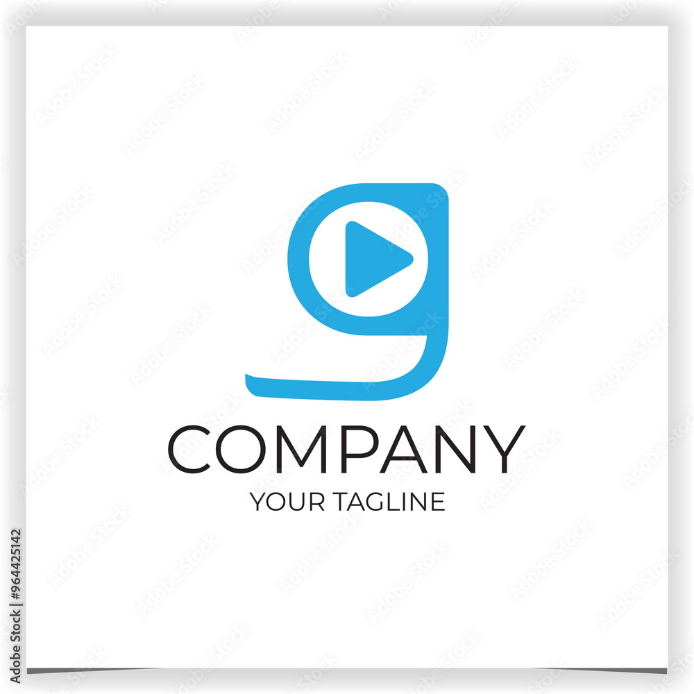 letter g video player logo design template vector letter g video player logo design template vector