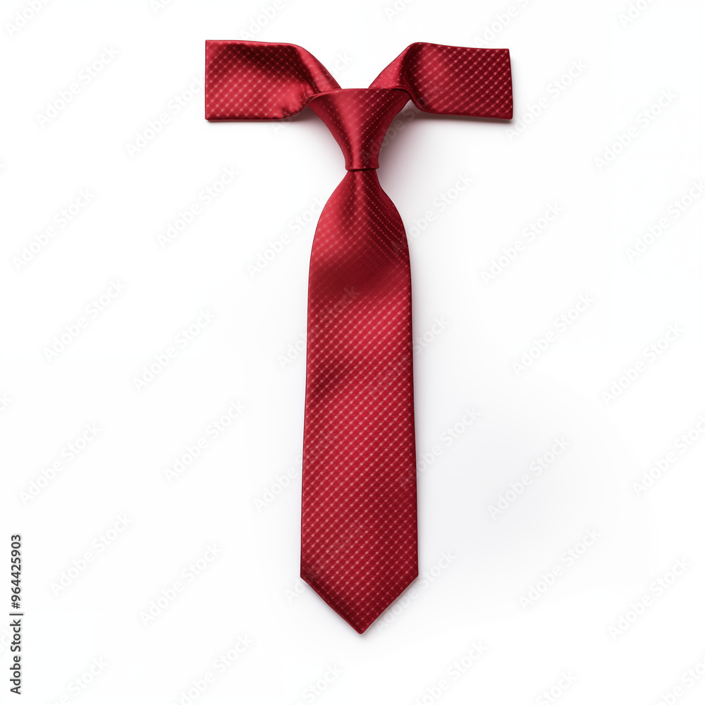 Red Tie with White Diagonal Pattern Isolated on White Background Red Tie with White Diagonal Pattern Isolated on White Background