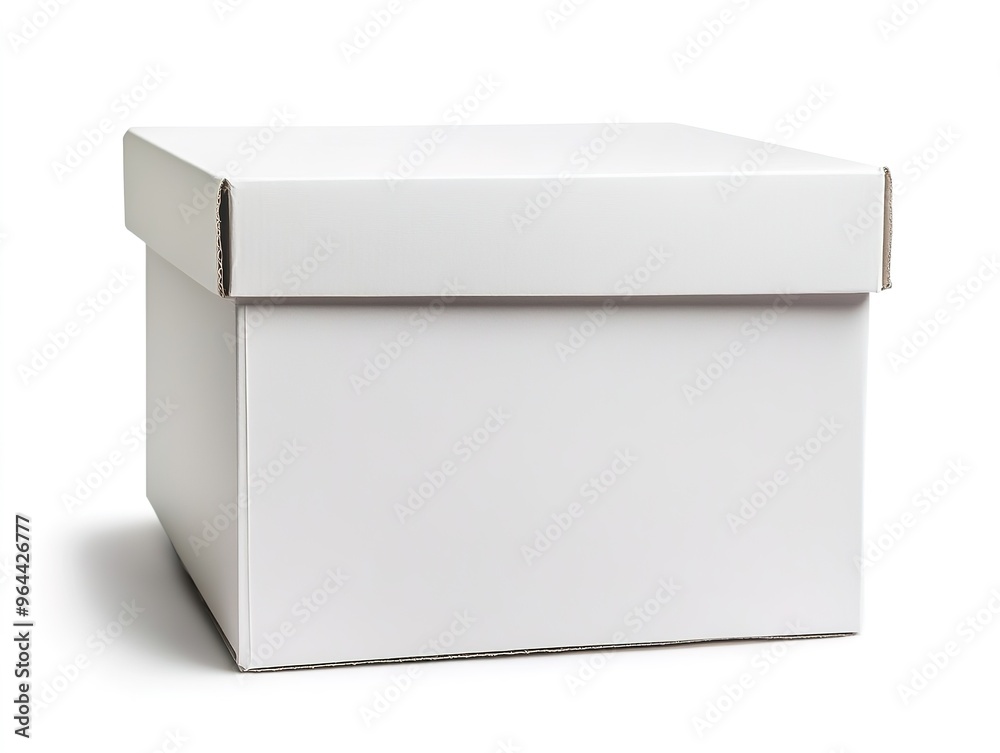 White cardboard box for storage or shipping White cardboard box for storage or shipping